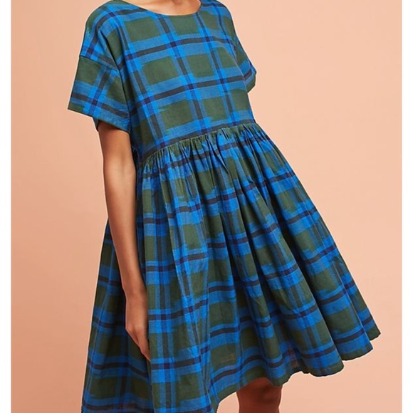 ISO Norblacknorwhite Anthro Plaid Swing Dress - Picture 2 of 2